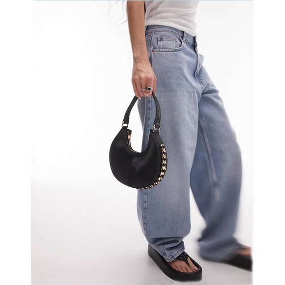 Topshop Handbags - Topshop Black Scoop Shoulder Bag